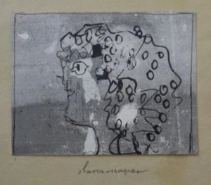 Slavko KOPAC (1913-1995) encre et gouache Portrait profil P154bis - Picture 1 of 1
