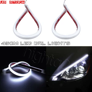 White Illuminating LED DRL Strip Headlight Retrofit For Honda Accord Sedan 13-15 - Picture 1 of 6