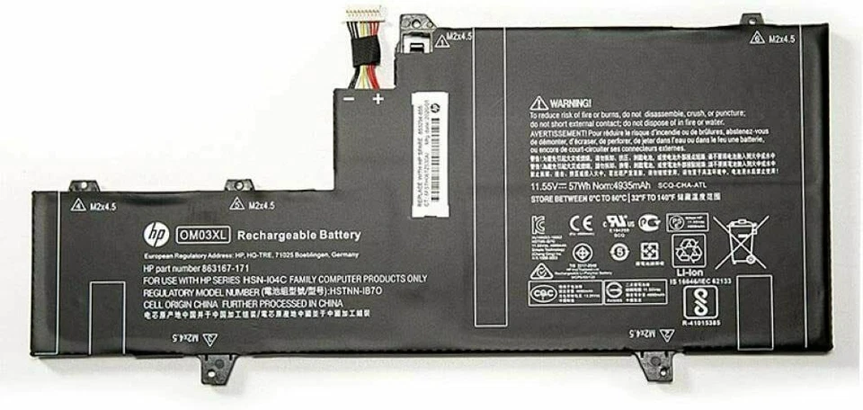 Genuine OM03XL Battery for HP EliteBook X360 1030 G2 Series HSTNN-IB70 863280-85 - Image 1 of 4