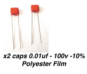 X2 Kondensatoren 0.01uF - 100v - 10% - Polyester Beschichtet - Gitarre,Bass,Amp - Picture 1 of 1