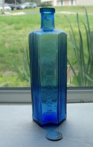 BEAUTIFUL LARGE BLUE 6 SIDED RIDGE POISON EMBOSSED,  NOT TO BE TAKEN - Picture 1 of 1