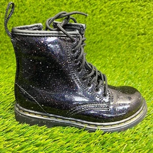 Dr. Martens 1460 Girls Size 10C Black Classic Outdoor Side Zip Ankle Boots - Picture 1 of 10