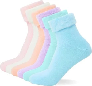 3/6 X Ladies Thermal Brushed Cosy Bed Socks Warm Bed Socks for Women UK Size 4-7 - Picture 1 of 5