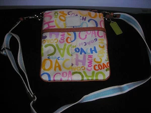 COACH CLOTH HANDBAG CLUTCH WITH SHOULDER STRAP - Picture 1 of 2