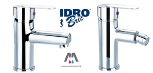 IDRO-BRIC KIT COMPLETO RUBINETTERIA LAVABO + BIDET SERIE TOM CROMO E SATINATO - Imagen 1 de 2