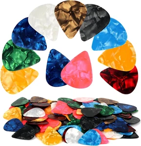 120 Guitar Picks Celluloid Pics Plectrum Bass 3 Thickness 0.46Mm 0.71Mm 0.96Mm - Picture 1 of 24