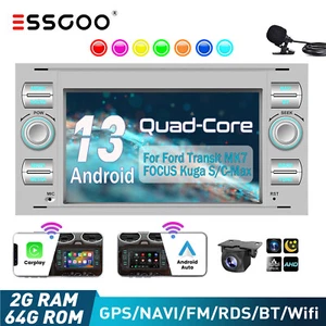 Radio de coche para Ford Focus 2 Transit Connect MK7 Android 14 Carplay GPS Cam 2+64G - Imagen 1 de 15
