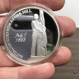Battle of Gettysburg Civil War Commemorative Silver Plated Coin-3 Desperate Days - Picture 1 of 2