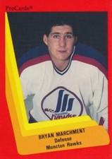 1990-91 AHL/IHL #250 BRYAN MARCHMENT ProCards - Moncton Hawks