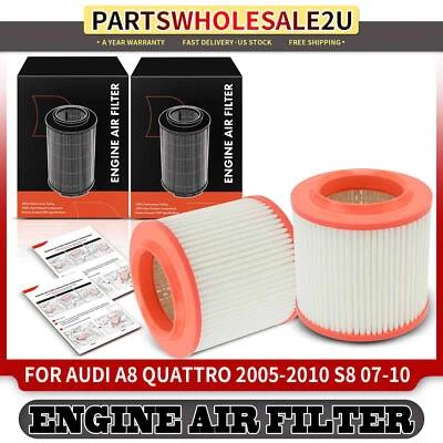 2x New Engine Air Filter for Audi A8 Quattro 2005-2010 S8 2007-2010 5.2L 6.0L - Image 1 of 4
