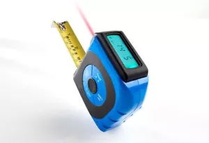 Sharper Image 2-in-1 Digital Laser Tape Measure Blue Black LCD Screen NWB - Picture 1 of 1
