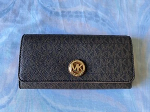 Michael Kors große braune signaturbeschichtete Fulton Continental Damen-Geldbörse - Bild 1 von 3