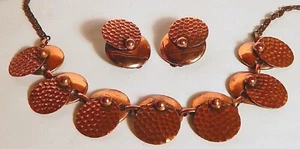 JUEGO DE PENDIENTES DE COLLAR DE COBRE DE COLECCIÓN DEMI CLIPBACKS - Imagen 1 de 9