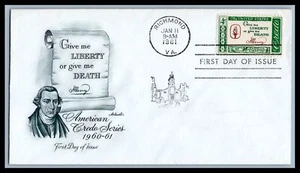 US FDC # 1144 4c CREDO, Patrick Henry Artmaster 1961, 9g308 - Picture 1 of 1