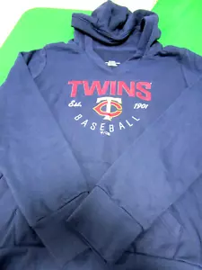 NEW MINNESOTA TWINS MLB BASEBALL WOMENS V NECK HOODED HOODIE SWEATSHIRT BLUE XL - Picture 1 of 2