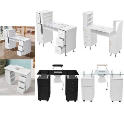 PETS-HOUSE Professional Manicure Table Nail Station Art Salon Beauty Desk w/ Dust Collector