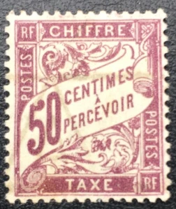 Timbre France 1893 Chiffre Taxe 50 Centimes Oblitere / Used - Picture 1 of 2