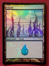 Magic The Gathering MIRRODIN FOIL ISLAND single land card MTG