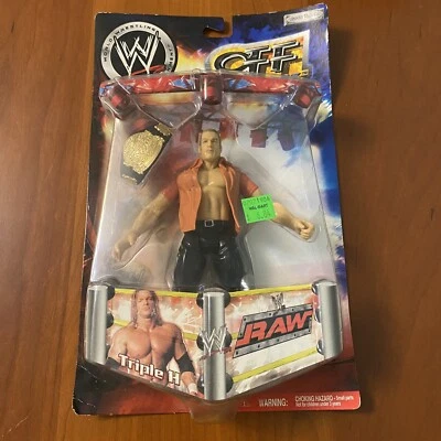 Triple H Jakks Pacific WWE WWF Serie 7 Off the Ropes Raw con Cinturón 2004 Nuevo Foto 1 de 2