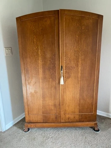 Vintage Oak Armoire / Wardrobe Cabinet Cover