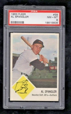 1963 FLEER BASEBALL #39 AL SPANGLER HOUSTON COLT  45's GRADED PSA 8 NM-MT - Image 1 of 2