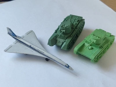 Set 3 Concorde Air France Airline Tank T-26 BT-7 Military Equipment USSR Vintage - Image 1 of 4