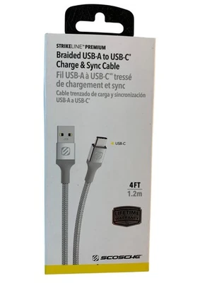 Scosche CAB4SR-SP MF STRIKELINE Premium USB a Tipo-C Carga y Sincronización Trenzado Foto 1 de 2