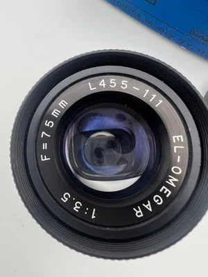 OMEGA EL-OMEGAR Nº 455-111 75 mm apertura de lente de ampliación f/3,5 Foto 1 de 4