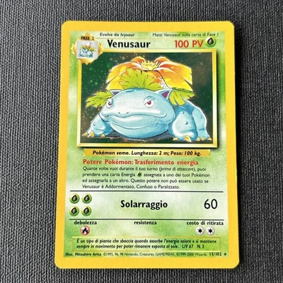 Pokemon TCG ITALIAN Base Set Venusaur 15/102 Rare Holo WOTC - HP - Image 1 of 4