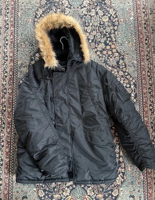 Alpha Industries N-3B Extreme Cold Weather Parka Black Men's Large - Image 1 of 4