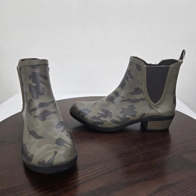 Botas de Lluvia Lucky Brand Reigney Camufladas Mujeres 8M Verde Tobillo Escombros Sin Cordones Informales Foto 1 de 4