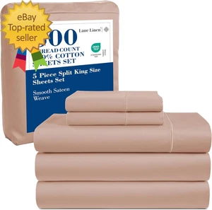 Split King Sheets Sets for Adjustable Beds 5 Pcs 600 TC Split King Sheets Set - Picture 1 of 2