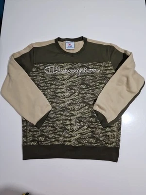 Pullover Champion Jumper XL Hombre Camuflaje Extra Grande Logotipo Spellout Camuflaje Foto 1 de 4