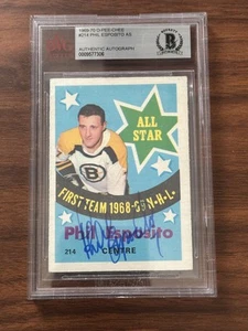 1969-70 O-Pee-Chee Phil Esposito AS #214 BVG Authentic Auto - Picture 1 of 2