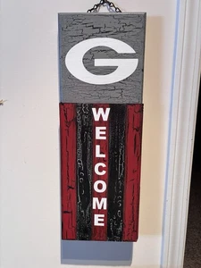 University of Georgia Bulldogs  Distressed Wooden Sign Wall Plaque New - Picture 1 of 10