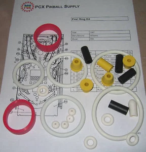 1987 Williams Fire! Flipper Gummiring Kit - Bild 1 von 1