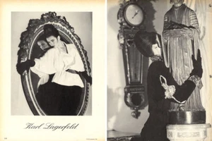 1986 Karl Lagerfeld vintage fashion 2-page MAGAZINE AD - Picture 1 of 1