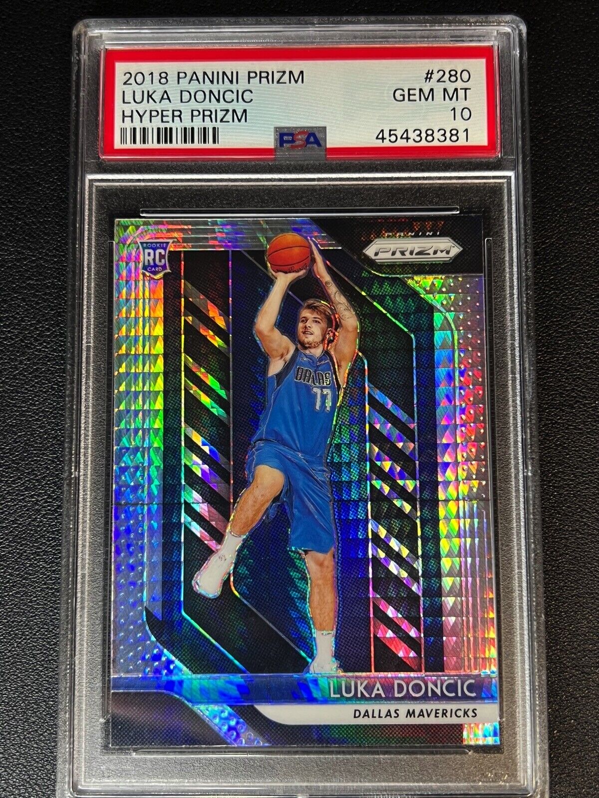 LUKA DONCIC PSA 10 2018 PANINI PRIZM BASKETBALL #280 HYPER PRIZMS ROOKIE RC GEM