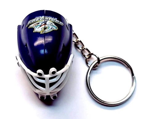 NASHVILLE PREDATORS HOCKEY MINI TEAM GOALIE MASK KEYCHAIN 1.5" TALL NHL LICENSED Cover