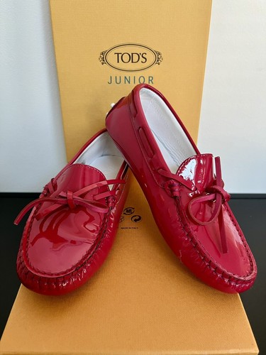 TOD’S ***TODS RAGAZZE SCARPE IN PELLE PATINATA ROSSA EUR 32 UK 13***