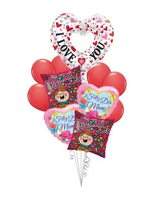 I Love You Mami Felicidades I Feliz Dia Mami! Ramo de globos (11 globos) Foto 1 de 4