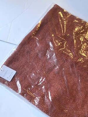POTTERY BARN Faye Linen Textured Pillow Cover Sumac Red 20" Square NEW - Image 1 of 4