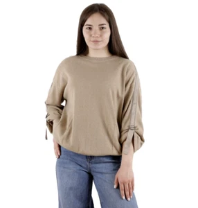 Brunello Cucinelli 100% Cashmere Molini Beige Sweater Size M - Picture 1 of 24