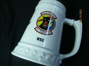 BLACK PANTHER FIGHTER SQUADRON AIR FORCE TOP GUN BEER STEIN MILITARY MEMORABILIA - Picture 1 of 6