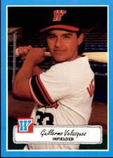 1990 Wichita Wranglers Rock's Dugout #21 Guillermo Velasquez Mexicali Mexico MX