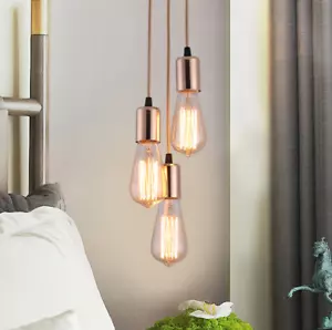 Hágalo usted mismo accesorio de techo colgante de luz retro de 3 vías adecuado para bombillas E27 - Imagen 1 de 17