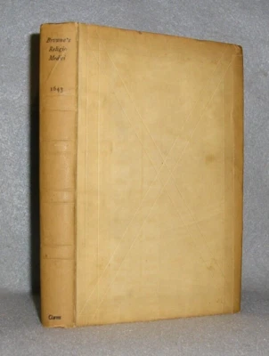 Antique Christian Philosophy Book Browne Religio Medici Digby Observations 1909 - Image 1 of 4