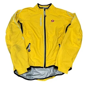 CASTELLI Womens Yellow Full-Zip Waterproof Cycling Jacket Size Small REFLECTIVE - Picture 1 of 10