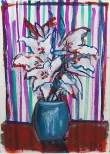 Auguste BLACKMAN Lilies 4 - original signed painting art floral still-life - Picture 1 of 3