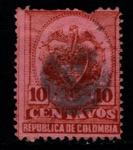 Colombia 1892 10c brown on red SG155 Used see note - Picture 1 of 1